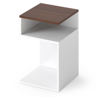 TUTOTAK Tavolino Stretto Con Stazione Di Ricarica LED E 3 Cassetti In Tessuto - Bianco, Set Da 2, 65x20x40 Cm - 3