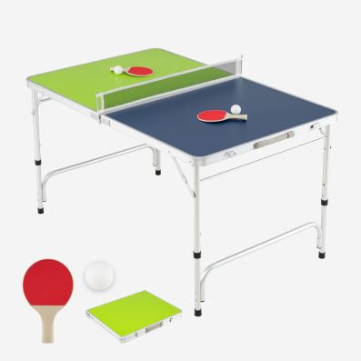 Mini Tavolo Da Ping Pong Pieghevole SPORTNOW 152x76x72 Cm | Leggero In Alluminio, Con Rete E Maniglia, Per Interni/Esterni, Gioco Ricreativo Per Casa E Giardino