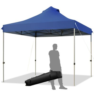 Tenda a baldacchino 10 x 10 con borsa con ruote, tenda a baldacchino pop-up portatile commerciale, facile da montare, 4 paletti, 4 sacchi di sabbia e