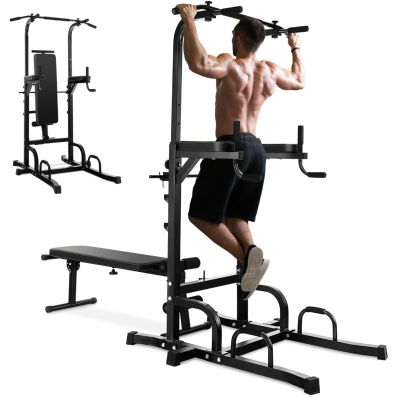 Stazione Dip Pull Up Casa Power Tower Dip Station, Supporto Per Barra 10 Livelli, Attrezzatura Multifunzione Per Allenamento Di Forza Con 4 Copri Piedi A Ventosa, Stazione Per Dip Bar Per Fitness
