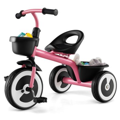 XJD Triciclo 3 in 1 per bambini e ragazze da 10 a 36 mesi senza pedali per bambini con regolabile sedile manubrio e pedali smontabili 1 anno regalo di compleanno (Bianco, 3