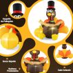 Gufo Gonfiabile Per Il Ringraziamento Con Luce LED, 1,8 Metri, Con Cappello Da Pellegrino Su Zucca, Decorazione Autunnale Per Esterni E Giardino, Includi Pali E Corde Per Fissaggio