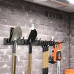 Organizzatore per attrezzi da garage, sistema di stoccaggio a parete con 6 ganci rimovibili, super resistente, in acciaio per giardino, sedia, scopa, mop, rastrello, pala da giardino