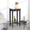 Tavolino Soggiorno COSTWAY - 2 Ripiani Legno 90x39cm Nero