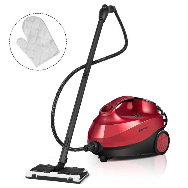 Costway Pulitore a vapore con 19 accessori e serbatoio da 1,5 litri per  pulizia tappeti, pavimenti, finestre 2000W Rosso - Costway
