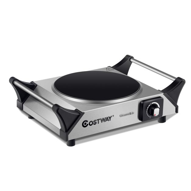 Costway Piastra elettrica portatile, Fornello elettrico 1200 W con manopola  per controllare la temperatura - Costway