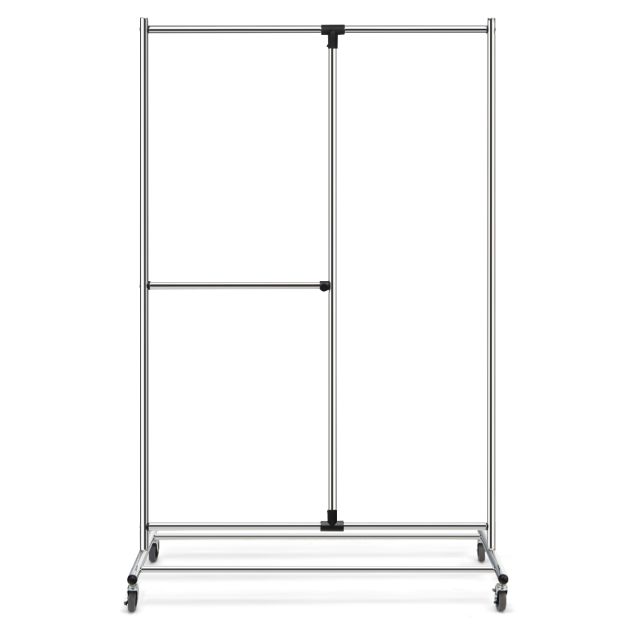HOMCOM Stender Appendiabiti Regolabile in Acciaio Inox con 4 Ruote