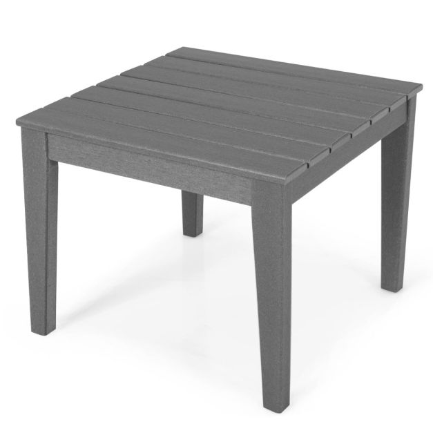 GIANTEX Tavolino Laterale da Esterno in Alluminio Fuso, Tavolino da Giardino con Foro per Ombrellone, Tavolo Quadrato Antiruggine per Giardino | Leroy Merlin