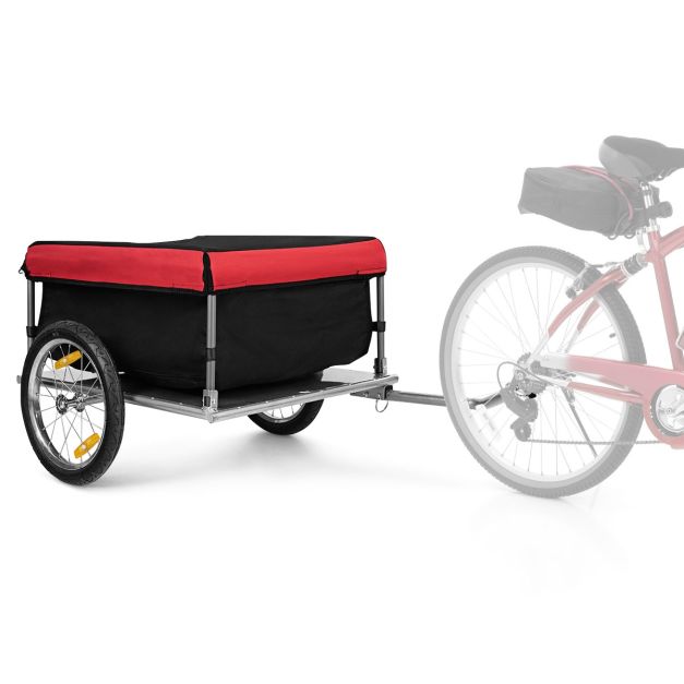 Costway Carrello portapacchi per bicicletta pieghevole con ruote 40cm e  capacità di peso 40kg, 136x75x60cm - Costway