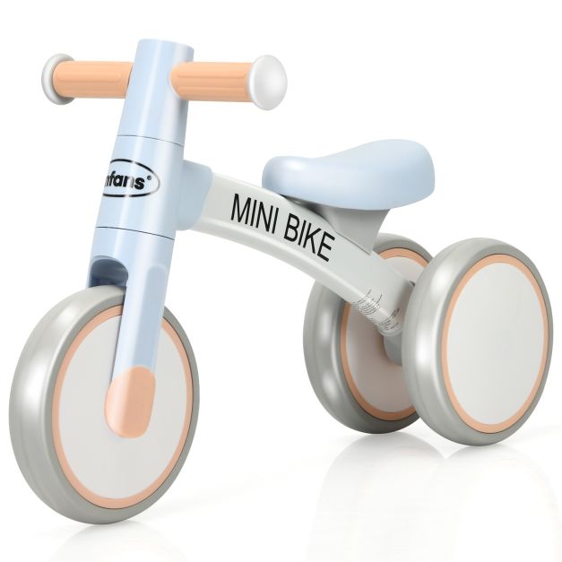 Costway Bicicletta equilibrio per bambini 1-3 anni con 3 ruote silenziose,  Bici perfetta senza pedali per bambini Blu - Costway