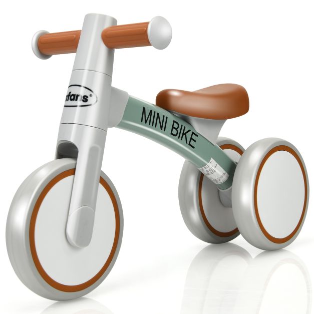 Costway Bicicletta equilibrio per bambini 1-3 anni con 3 ruote silenziose,  Bici perfetta senza pedali per bambini Grigio - Costway
