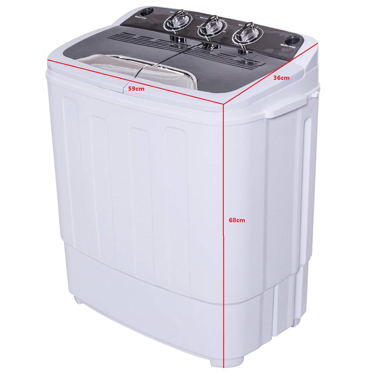 Mini lavatrice con centrifuga a 2 programmi Semi-automatici