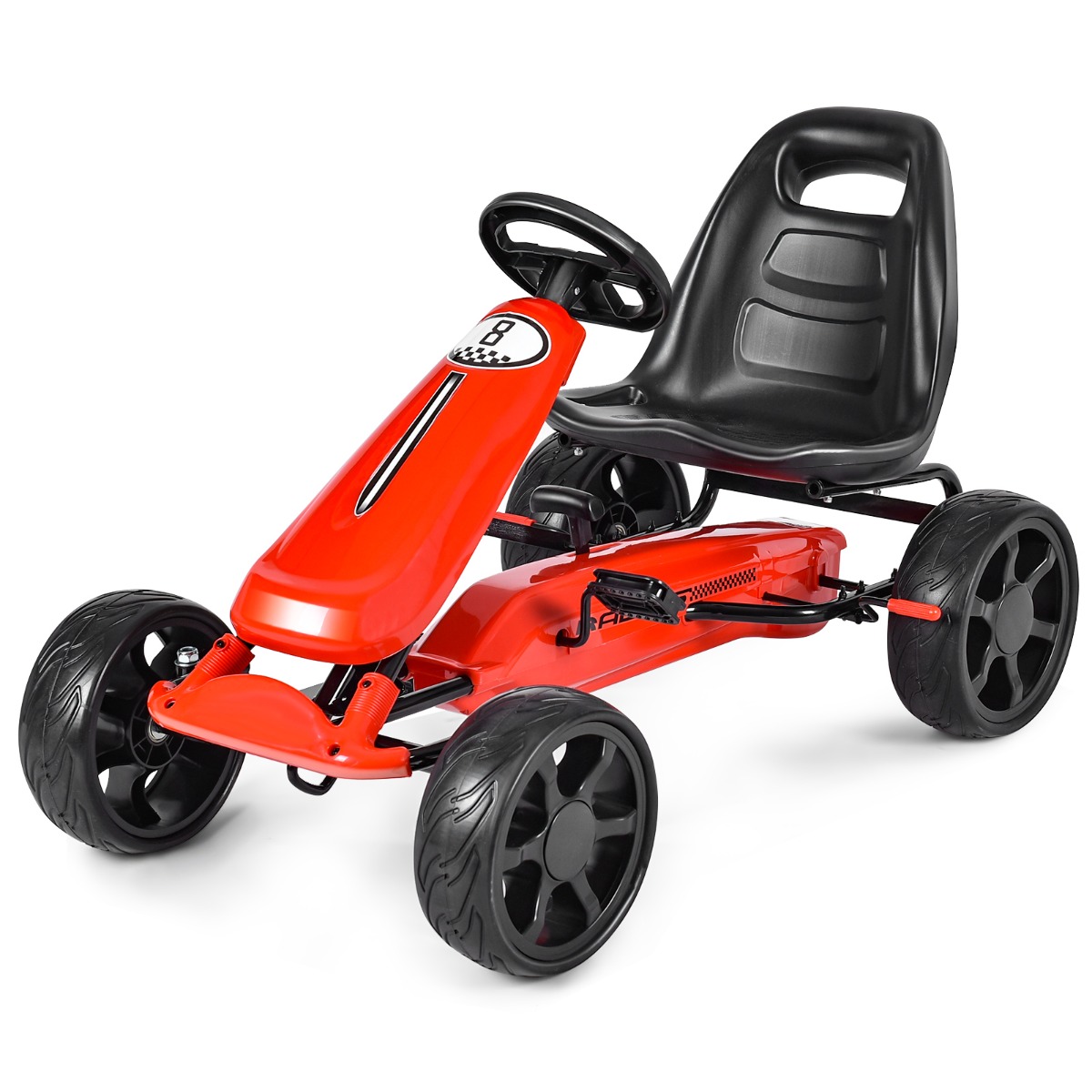 Auto per bambini a pedali macchina rossa cavalcabile go kart a pedali art.665998 