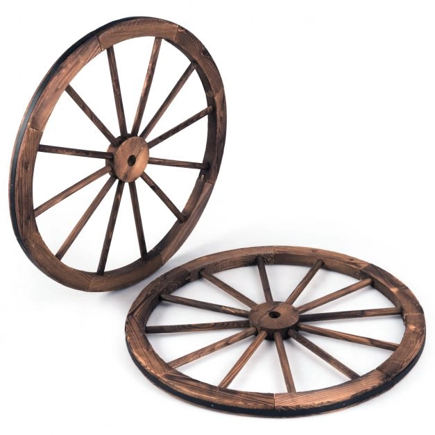In legno Cartwheel ornamentale in legno carrello ruote di carri 56 CM DECORAZIONE da GIARDINO CASA 