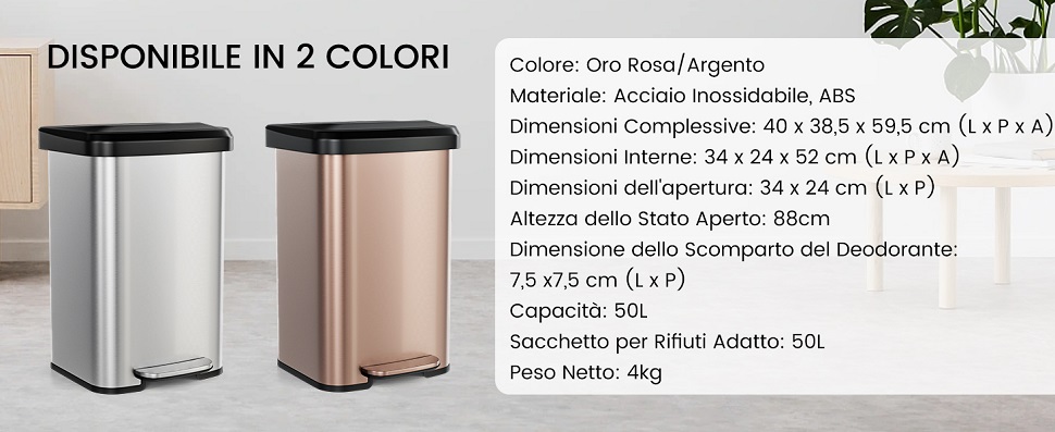 Cestino In Plastica Blu Con Coperchio E Apertura Superiore Per Lo